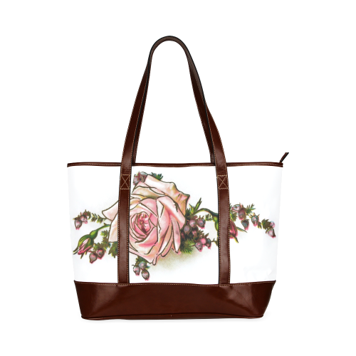 Vintage Rose Floral Tote Handbag (Model 1642)