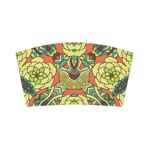 Mariger, Retro Yellow orange and green rose Bandeau Top