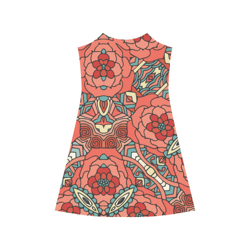 Mariager, Pale Red Rose flowers Alcestis Slip Dress (Model D05)