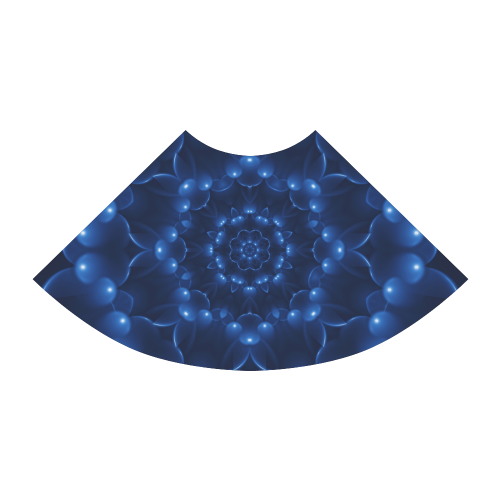 Glossy Blue Spiral Fractal Atalanta Sundress (Model D04)
