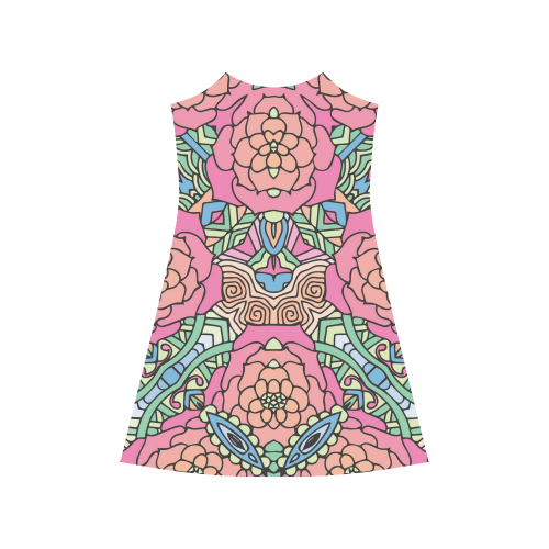 Mariager-Carnival colors-rose flowers Alcestis Slip Dress (Model D05)