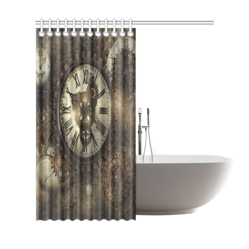 Vintage Steampunk Clocks Shower Curtain 69"x72"