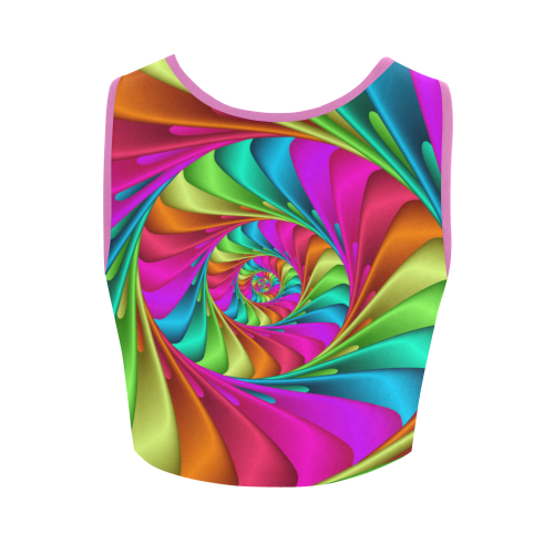 Psychedelic Rainbow Spiral Women's Crop Top (Model T42)