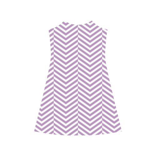 lilac purple and white classic chevron pattern Alcestis Slip Dress (Model D05)