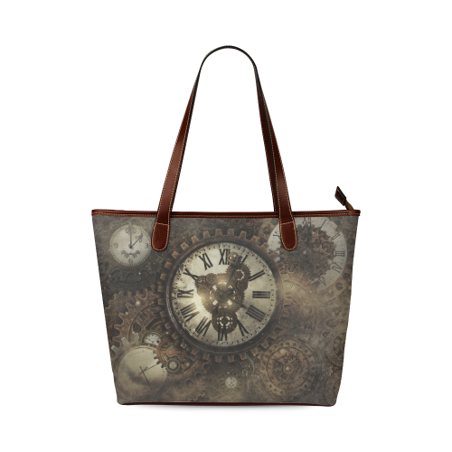 Vintage Steampunk Clocks Shoulder Tote Bag (Model 1646)