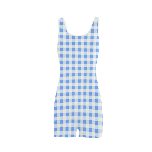 Sky Blue Gingham Classic One Piece Swimwear (Model S03) ID D238380