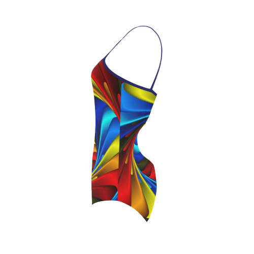 Psychedelic Rainbow Spiral Strap Swimsuit ( Model S05)