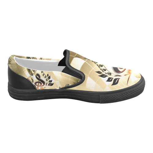 Music, clef Women's Unusual Slip-on Canvas Shoes (Model 019)