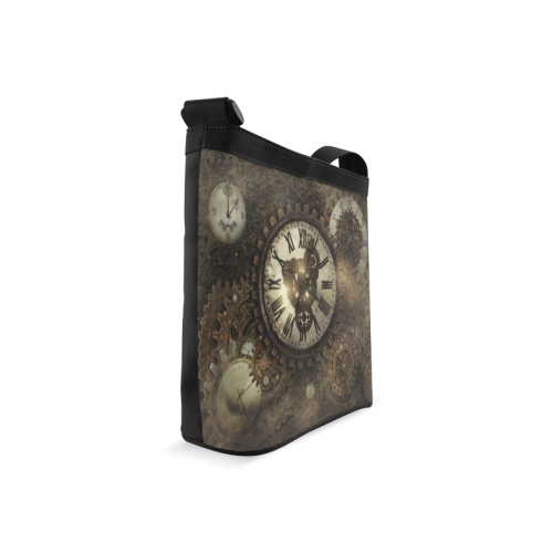 Vintage Steampunk Clocks Crossbody Bags (Model 1613)