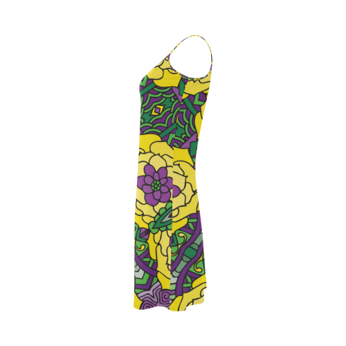 Mariager, Mardi Gras yellow purple green Alcestis Slip Dress (Model D05)