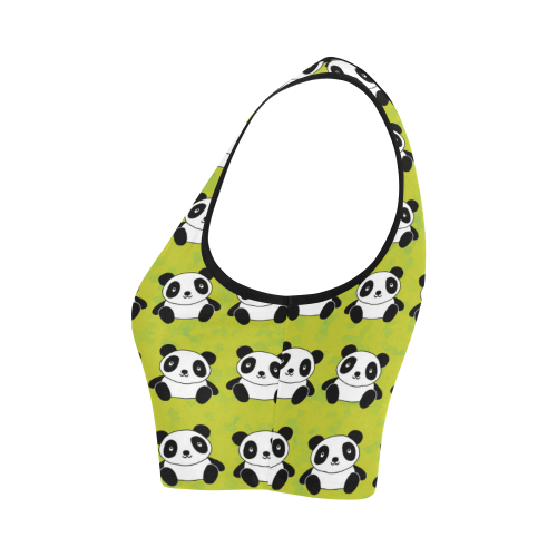 Panda Pattern Women's Crop Top (Model T42)