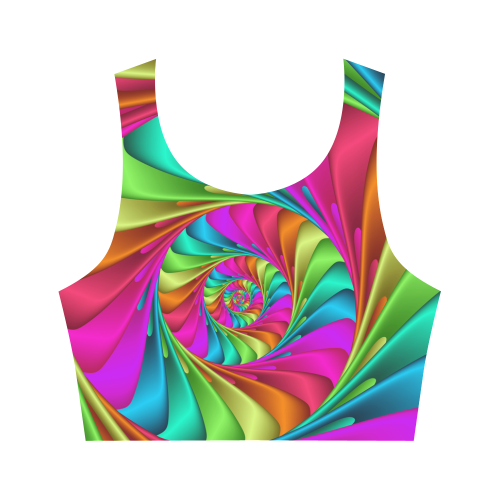 Psychedelic Rainbow Spiral Women's Crop Top (Model T42)