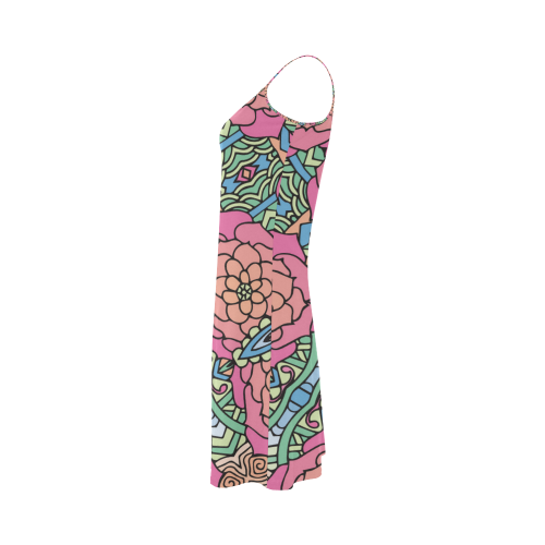 Mariager-Carnival colors-rose flowers Alcestis Slip Dress (Model D05)