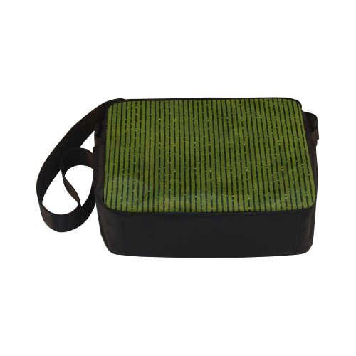 Green Glitter Stripe Classic Cross-body Nylon Bags (Model 1632)