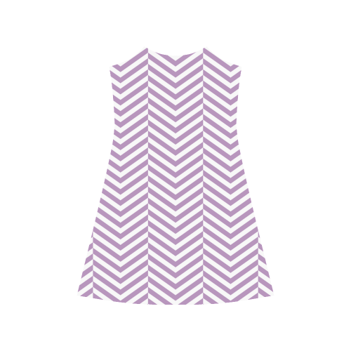 lilac purple and white classic chevron pattern Alcestis Slip Dress (Model D05)