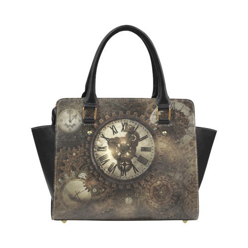 Vintage Steampunk Clocks Classic Shoulder Handbag (Model 1653)