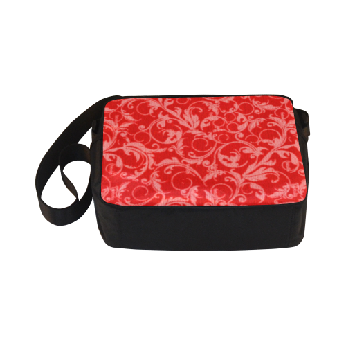 Vintage Swirls Coral Red Classic Cross-body Nylon Bags (Model 1632)