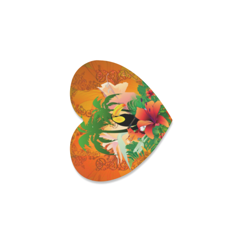 Tropical design Heart Coaster