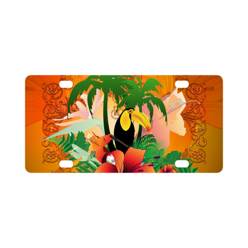 Tropical design Classic License Plate