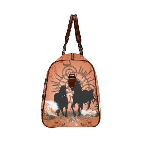 Black horses Waterproof Travel Bag/Large (Model 1639)