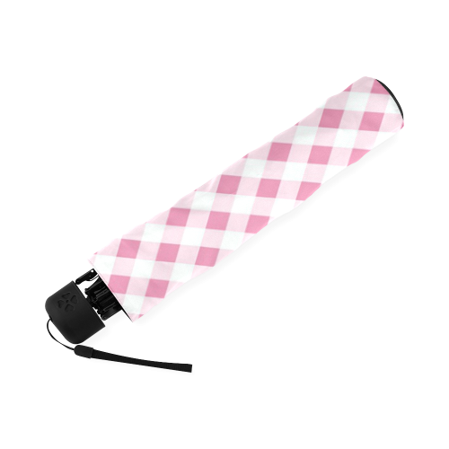 Petal Pink Gingham Foldable Umbrella (Model U01)