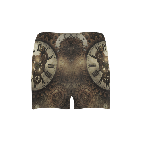 Vintage Steampunk Clocks Briseis Skinny Shorts (Model L04)