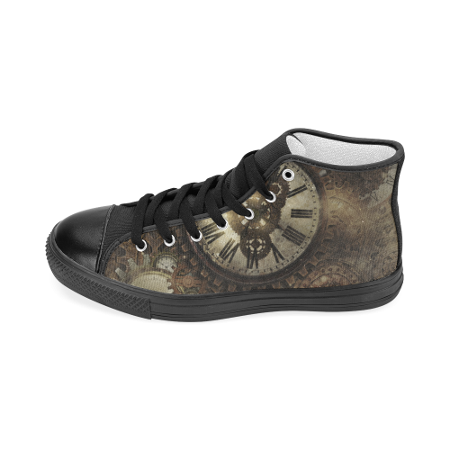 Vintage Steampunk Clocks Men’s Classic High Top Canvas Shoes (Model 017)