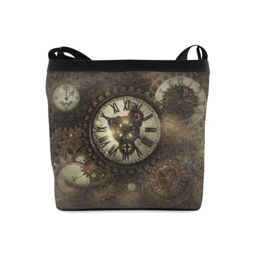 Vintage Steampunk Clocks Crossbody Bags (Model 1613)