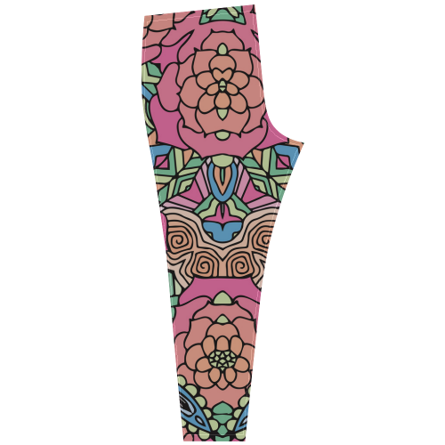 Mariager-Carnival colors-rose flowers Cassandra Women's Leggings (Model L01)