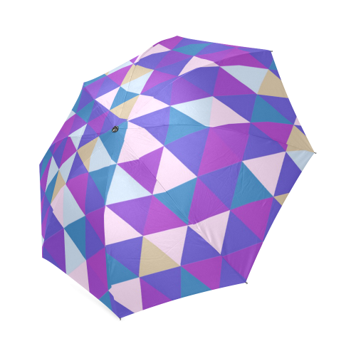 Purple Blue Pink Abstract Triangles Foldable Umbrella (Model U01)