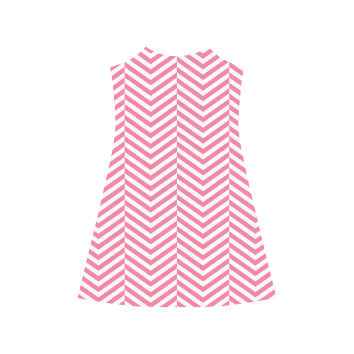 pink and white classic chevron pattern Alcestis Slip Dress (Model D05)