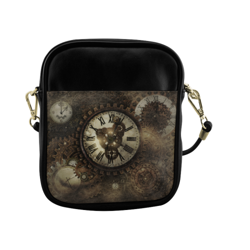 Vintage Steampunk Clocks Sling Bag (Model 1627)