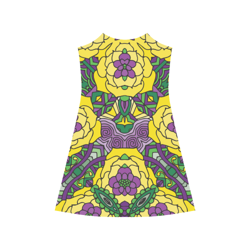 Mariager, Mardi Gras yellow purple green Alcestis Slip Dress (Model D05)
