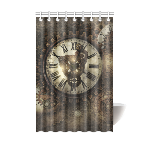 Vintage Steampunk Clocks Shower Curtain 48"x72"