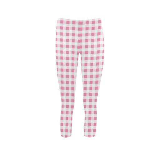 Petal Pink Gingham Capri Legging (Model L02)