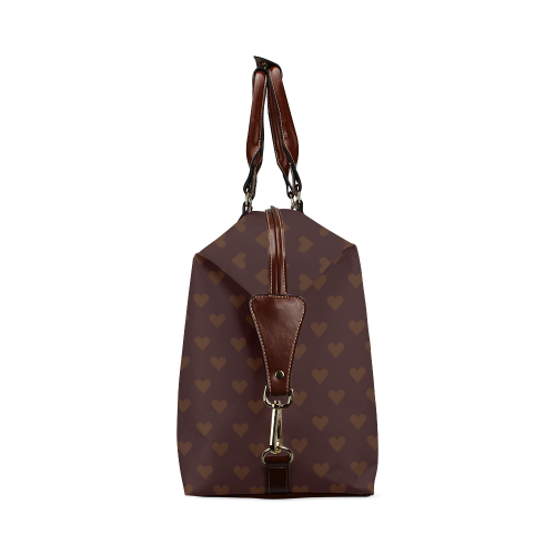 Coffee brown heart pattern VAS2 Classic Travel Bag (Model 1643)