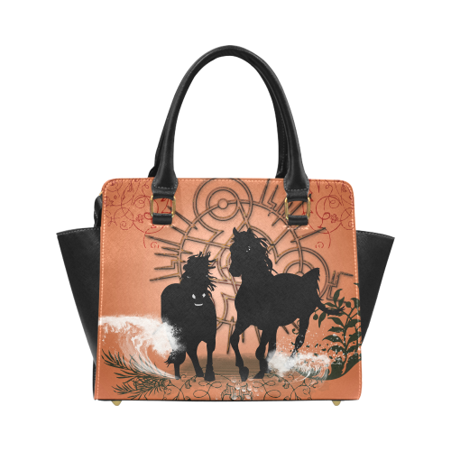 Black horses Classic Shoulder Handbag (Model 1653)