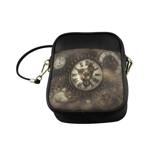 Vintage Steampunk Clocks Sling Bag (Model 1627)