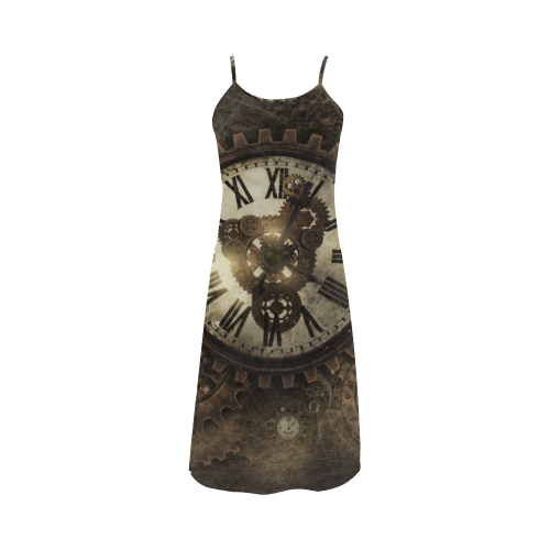 Vintage Steampunk Clocks Alcestis Slip Dress (Model D05)