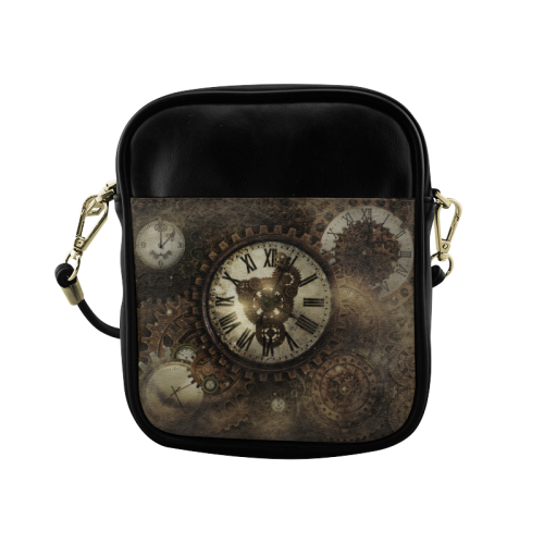 Vintage Steampunk Clocks Sling Bag (Model 1627)