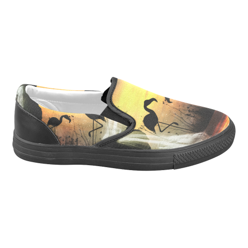 Flamingo Women's Unusual Slip-on Canvas Shoes (Model 019)