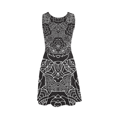 Mariager-Black & White- rose flowers Atalanta Sundress (Model D04)