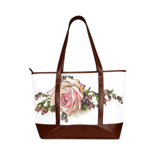 Vintage Rose Floral Tote Handbag (Model 1642)