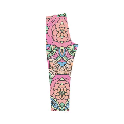 Mariager-Carnival colors-rose flowers Capri Legging (Model L02)