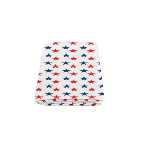 Patriotic Navy Blue Red Stars Blanket 50"x60"