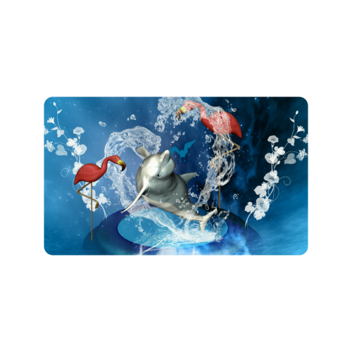 Dolphin with flamingo