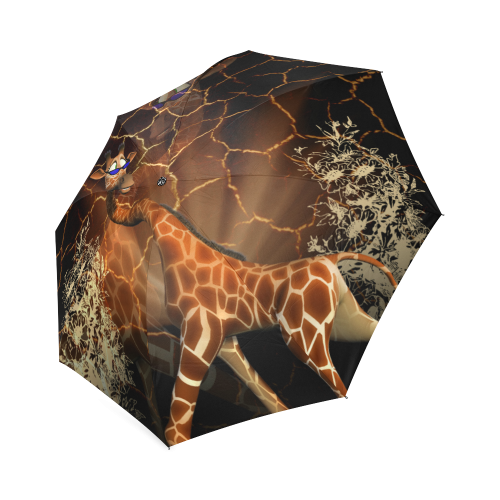 Giraffe with sunglasses Foldable Umbrella (Model U01)