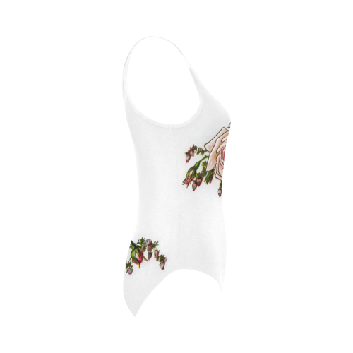 Vintage Rose Floral Vest One Piece Swimsuit (Model S04)