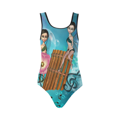 Pan flute Vest One Piece Swimsuit (Model S04)