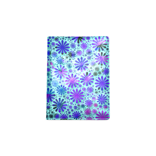 lovely allover flower shapes teal Custom NoteBook B5